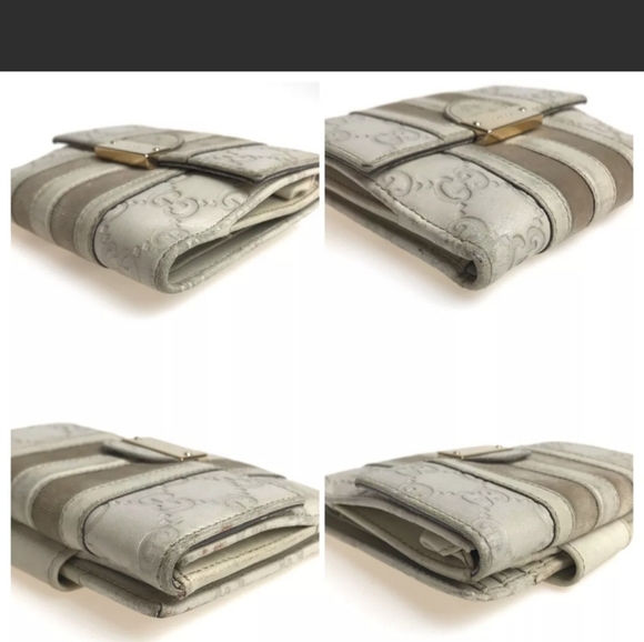 GUCCI🥳HP🥳Gucci GG White Leather Wallet - Picture 3 of 12